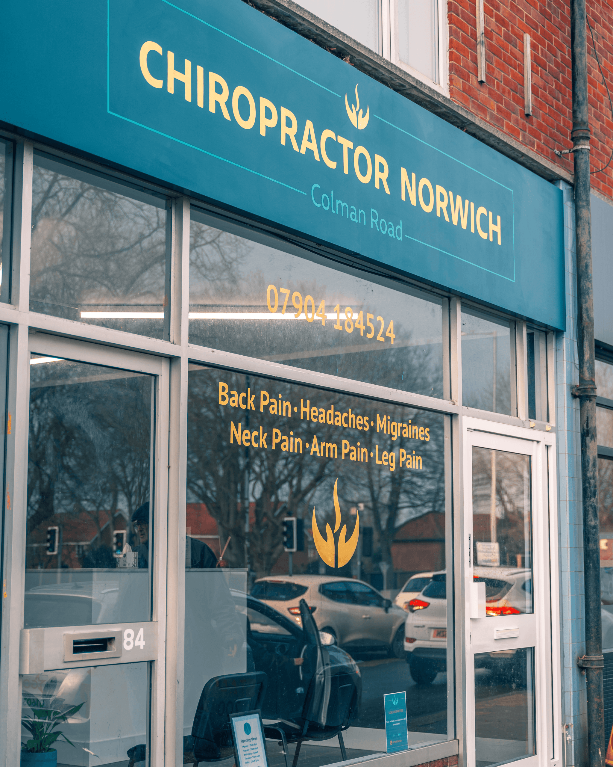 Chiropractor Norwich clinic on Colman Road, whiplash treatment